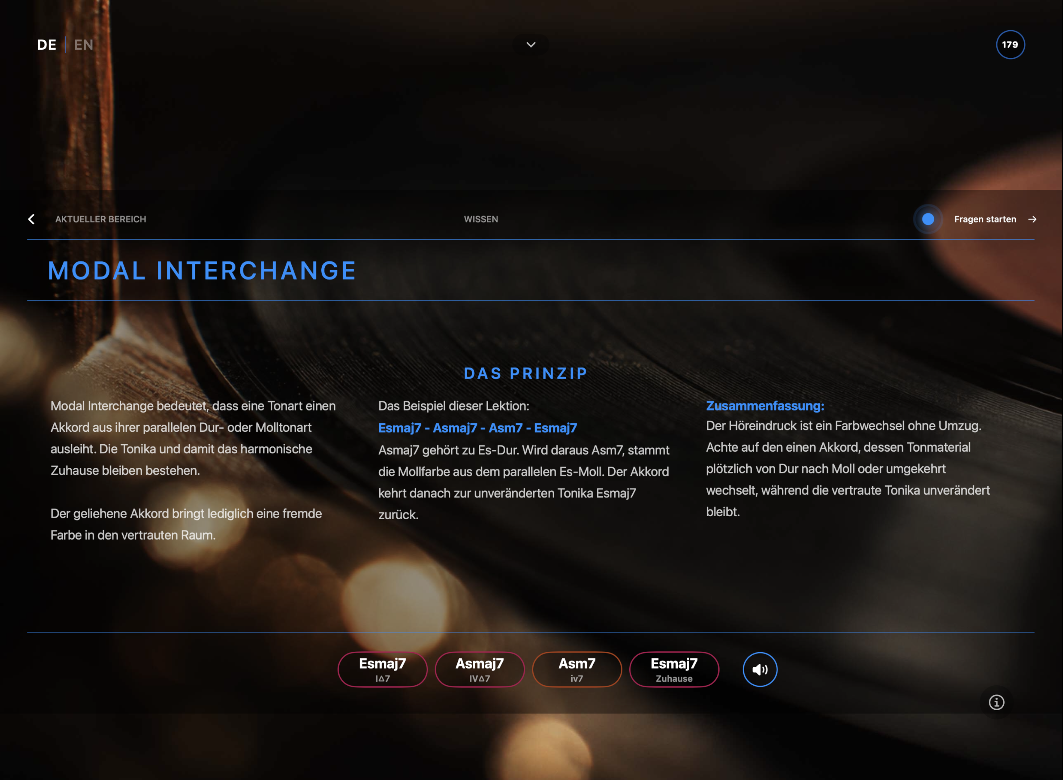 App-Screenshot: Progression